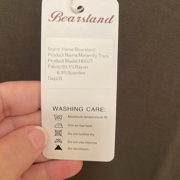 Bearsland NWT Nursing Layered Top Short Sleeve women’s Sz XL‎ DARK GREEN, modal - Picture 7 of 9